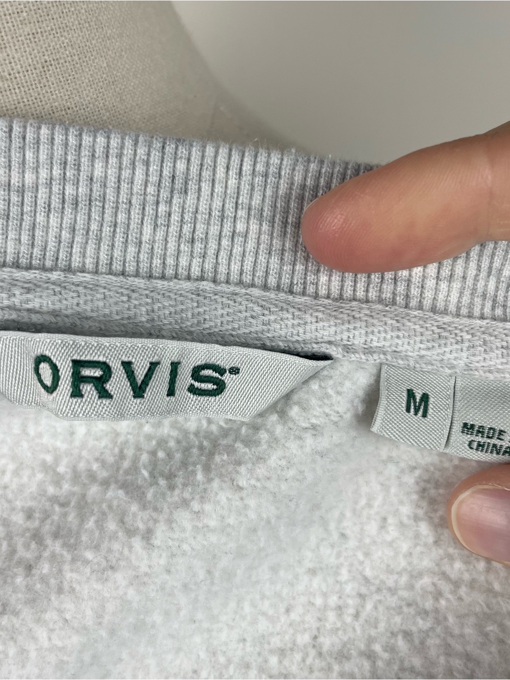 Orvis Solid Gray White Sweatshirt Top Women Medium - Picture 2 of 5